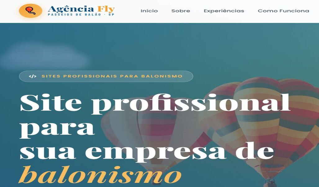 Site para empresas de balonismo