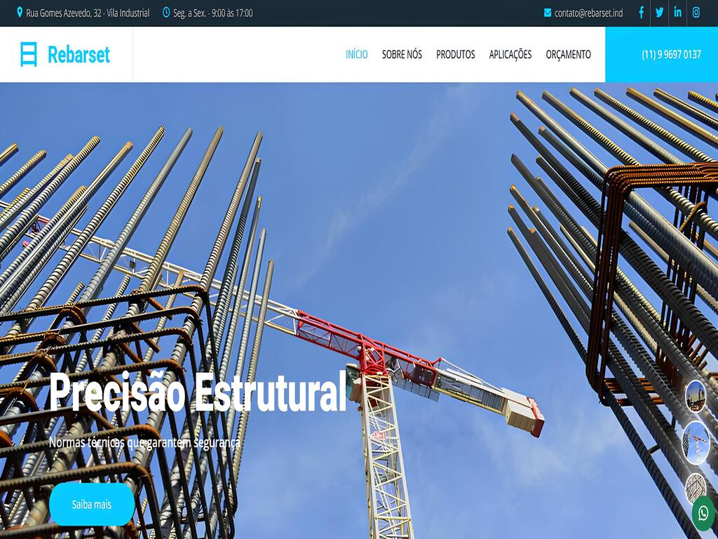 Site para fabricante de ferragens armadas