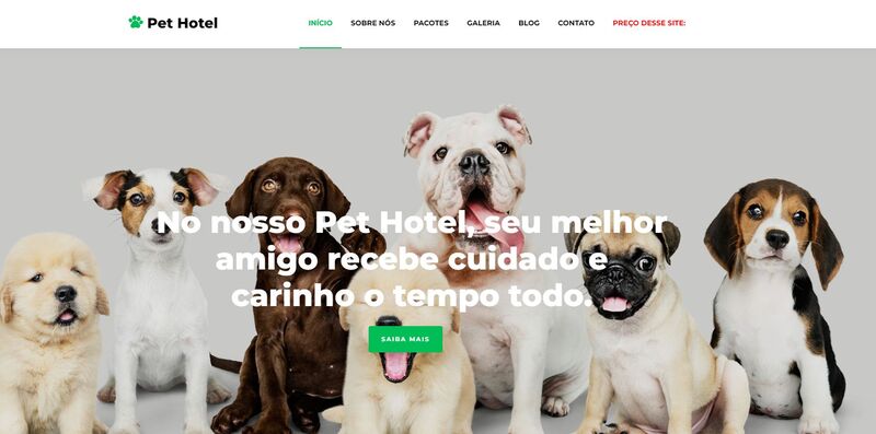 Site administrável para Hotel Pet